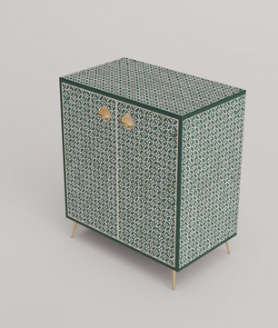 Inlay Storage Cabinet - Geometric Floral
