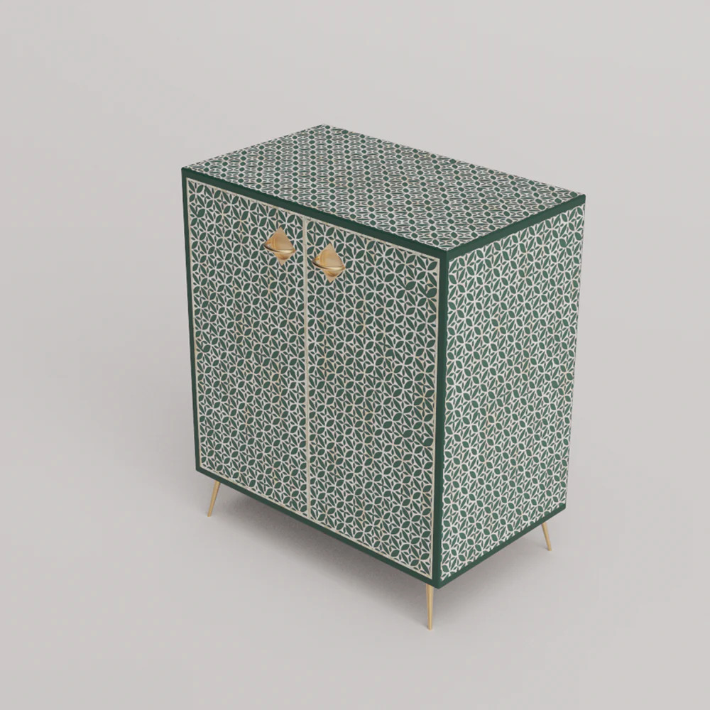 Inlay Storage Cabinet - Geometric Floral