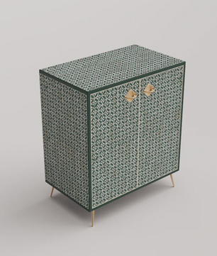 Inlay Storage Cabinet - Geometric Floral