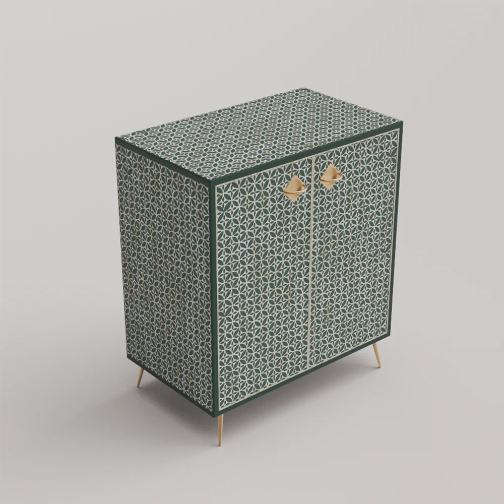 Inlay Storage Cabinet - Geometric Floral