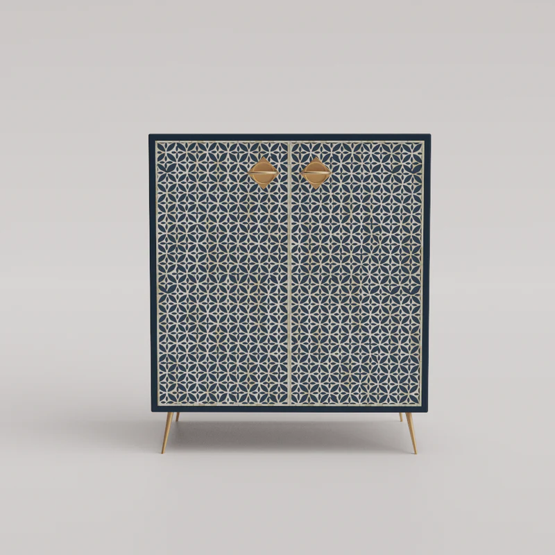 Inlay Storage Cabinet - Geometric Floral