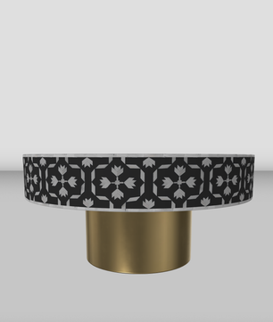 Inlay Round Coffee Table- Floral