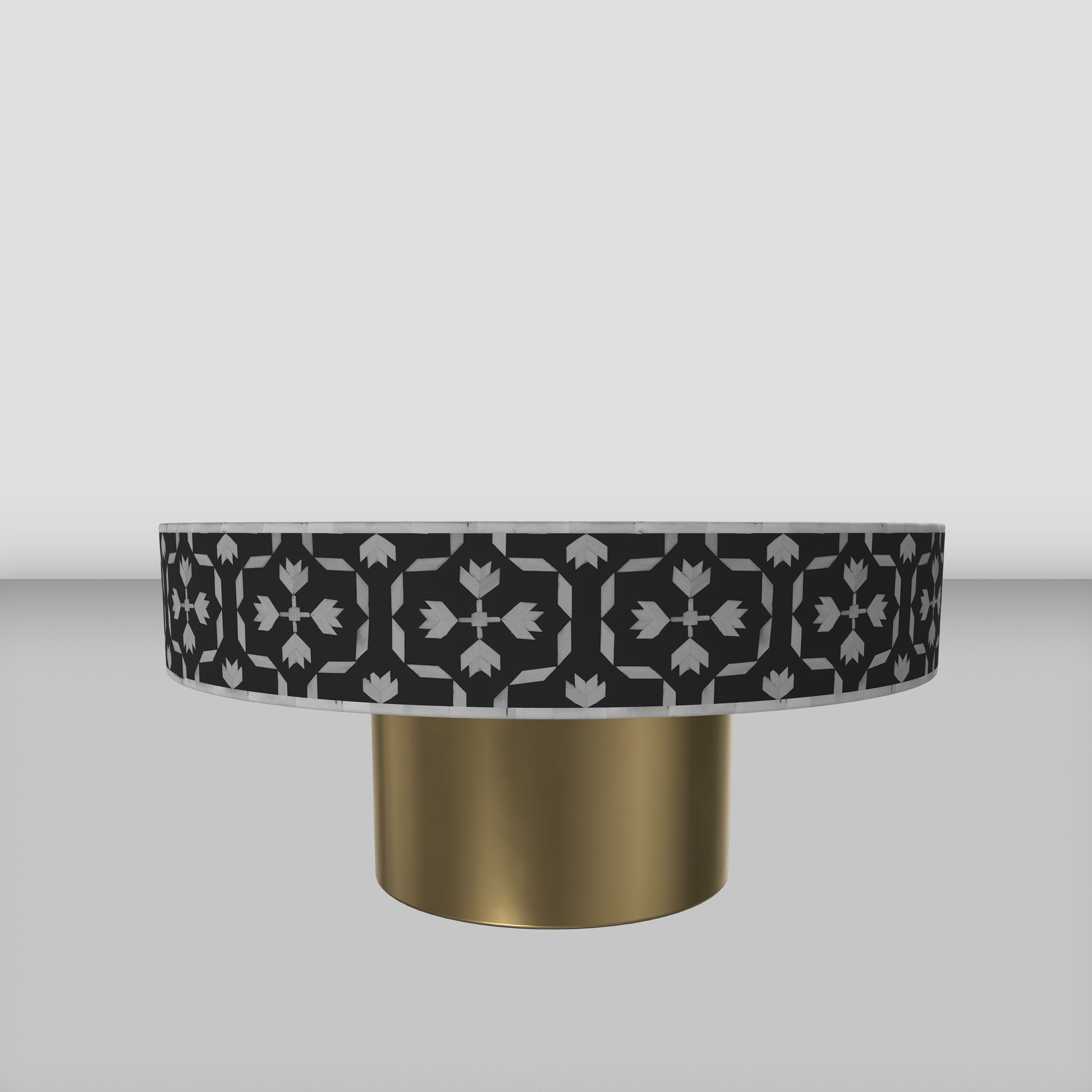 Inlay Round Coffee Table- Floral