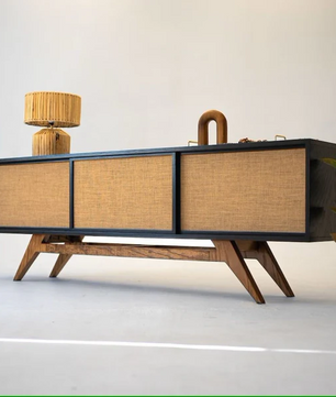 Modern Rattan TV Cabinet