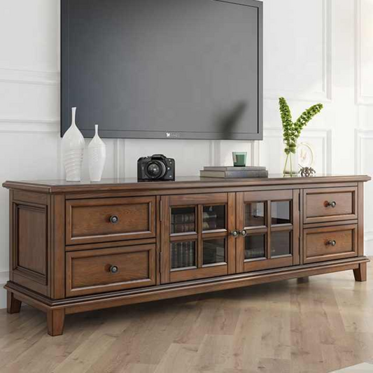 Modern Brown Wood TV Console