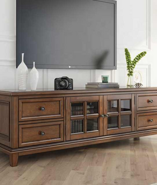 Modern Brown Wood TV Console