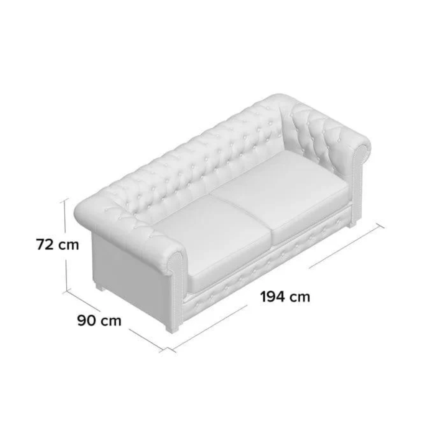 Haverly 2 Seater Chesterfield Sofa