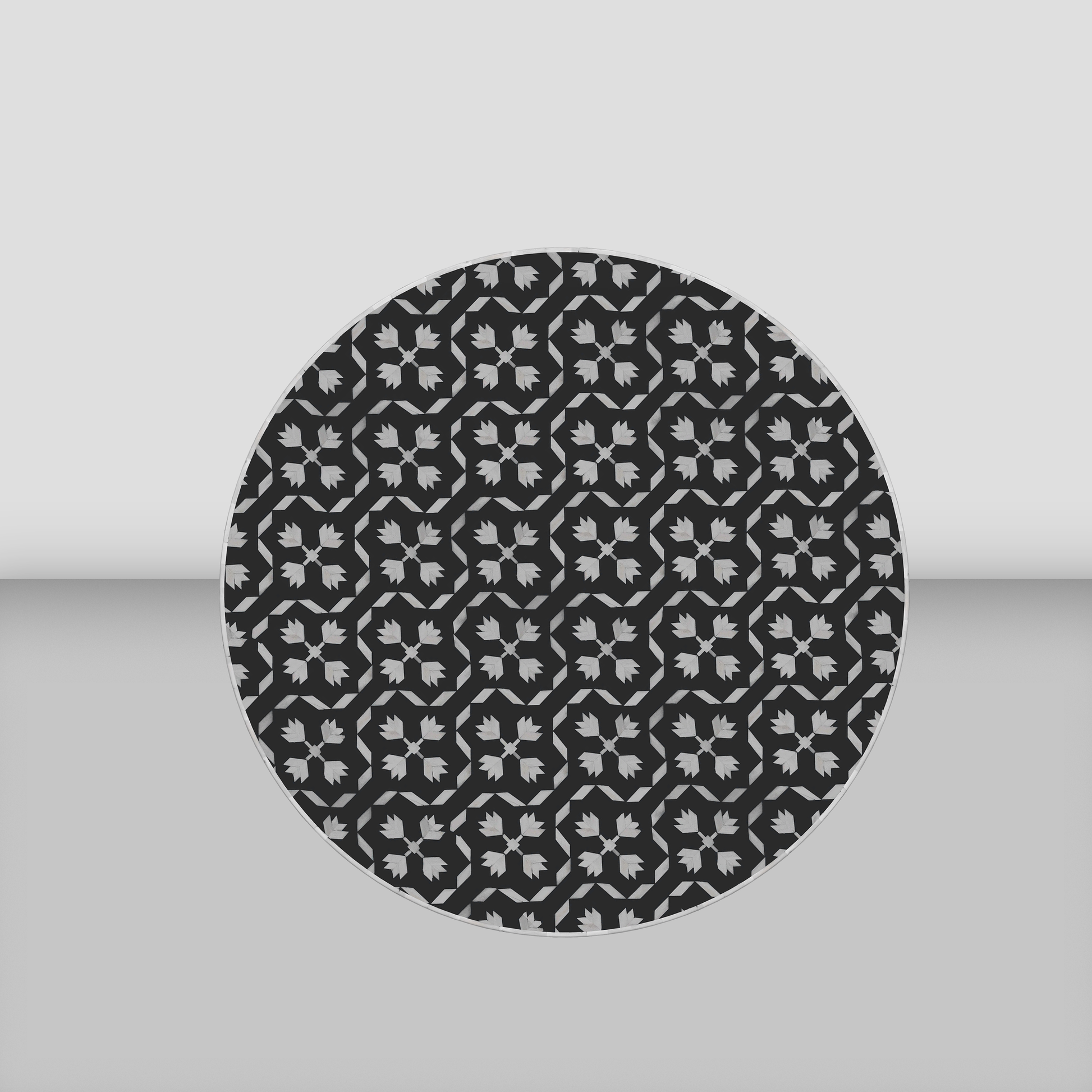 Inlay Round Coffee Table- Floral