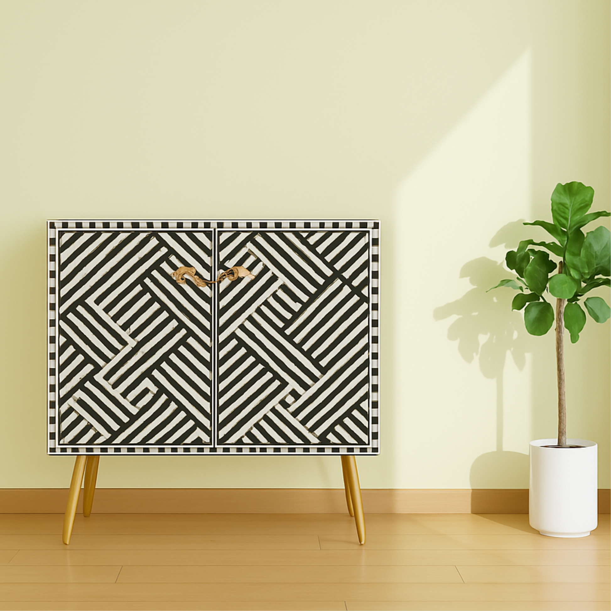 Inlay Storage Cabinet-Chevron
