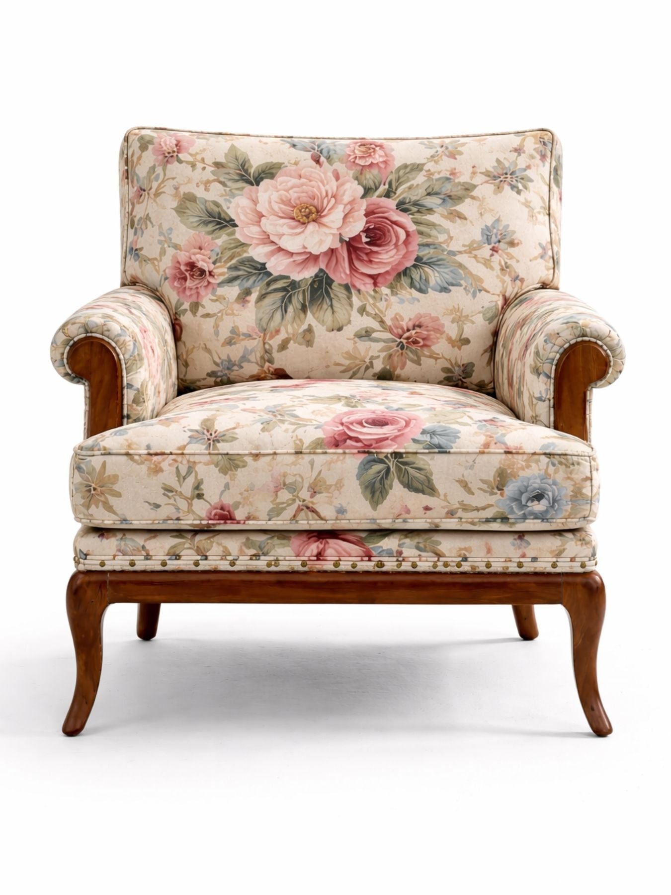 Akira Velvet Fabric Armchair