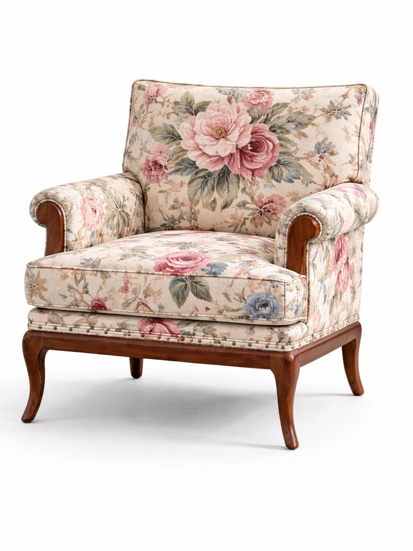 Akira Velvet Fabric Armchair