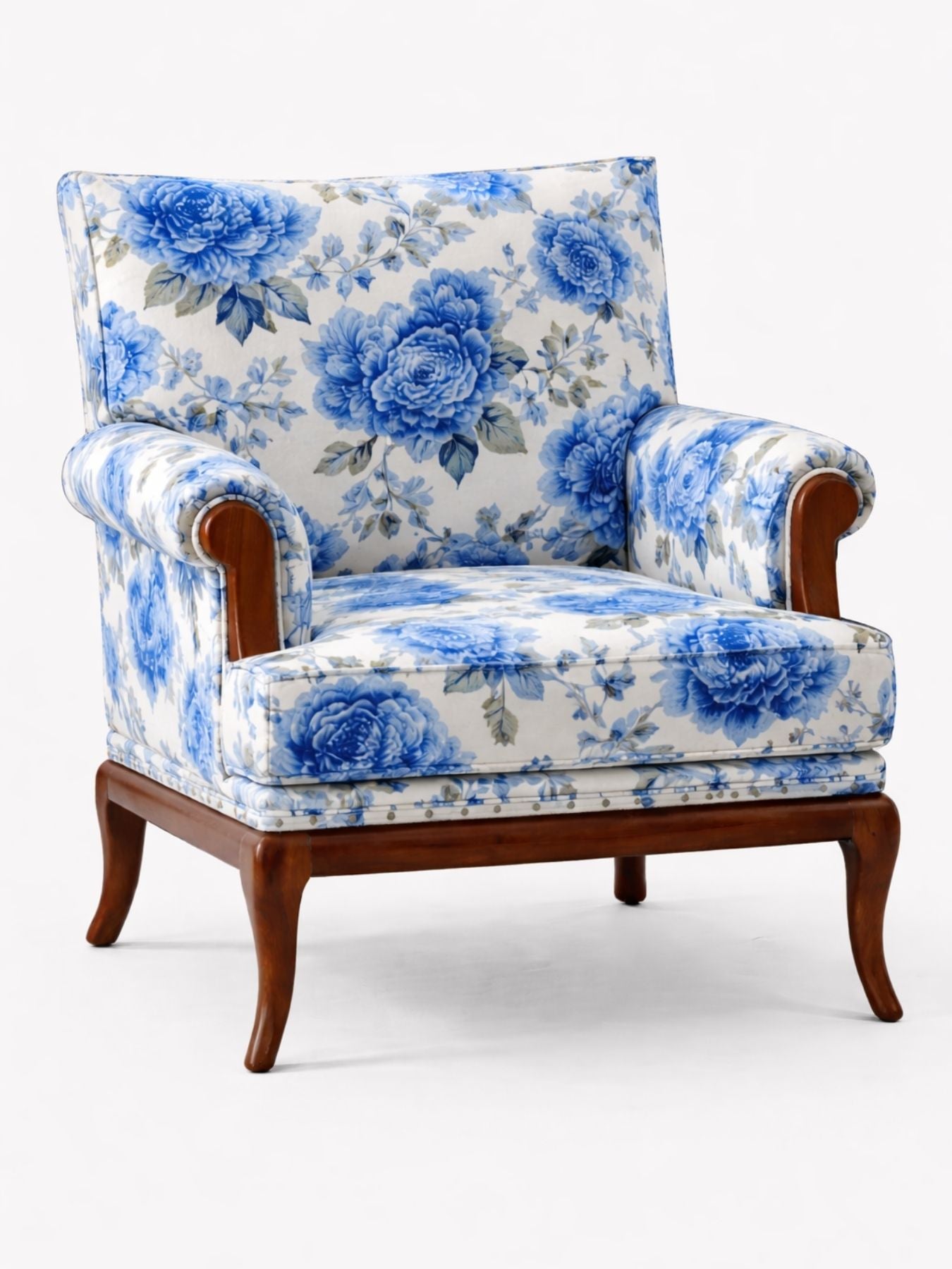 Yutaka Velvet Fabric Armchair