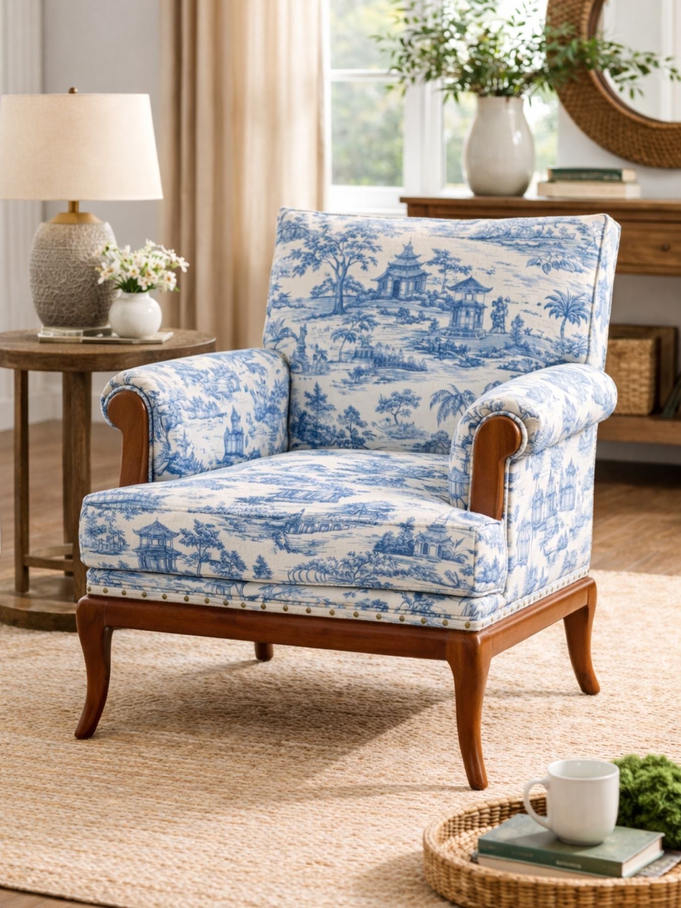 Aurelia Velvet Fabric Armchair