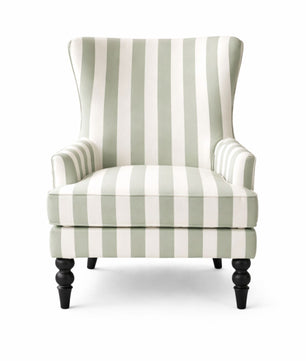 Sage Ivory Classic Stripe Accent Chair