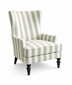 Sage Ivory Classic Stripe Accent Chair
