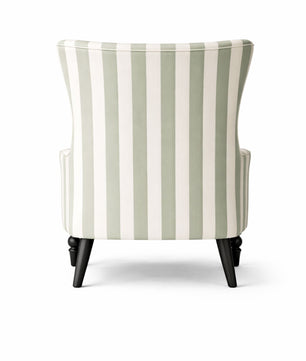 Sage Ivory Classic Stripe Accent Chair