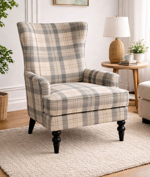 Heritage Checkered Upholstered Armchair