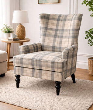Heritage Checkered Upholstered Armchair