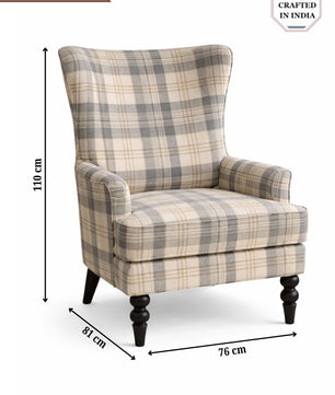 Heritage Checkered Upholstered Armchair