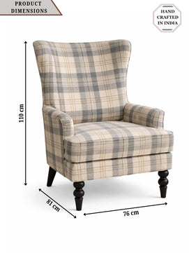Heritage Checkered Upholstered Armchair