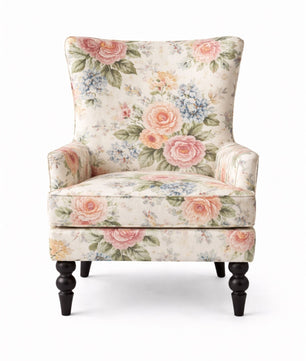 Heritage Pink Floral Accent Armchair
