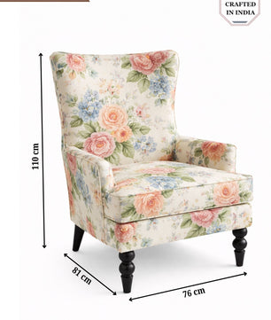 Heritage Pink Floral Accent Armchair