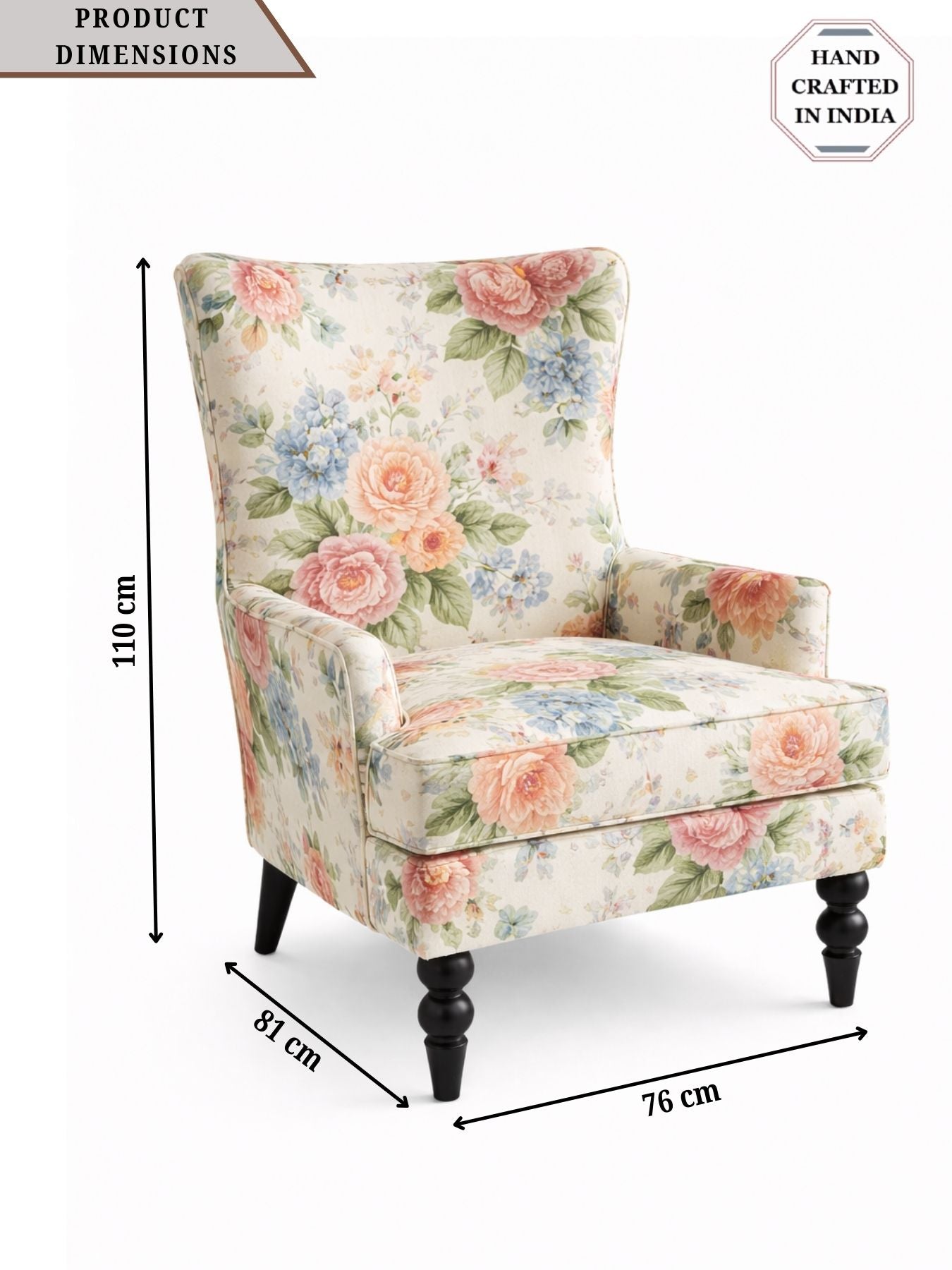 Heritage Pink Floral Accent Armchair