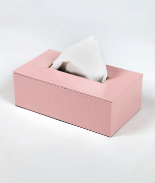Leather Tissue Box-Pink