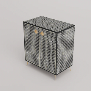 Inlay Storage Cabinet - Geometric Floral