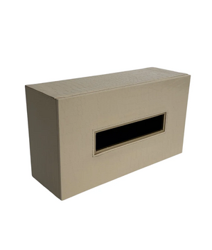 Leather Tissue Box-Croco Cream