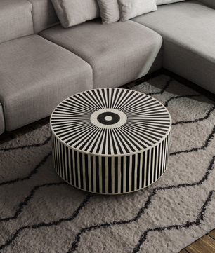 Inlay Round Coffee Table- Makayla