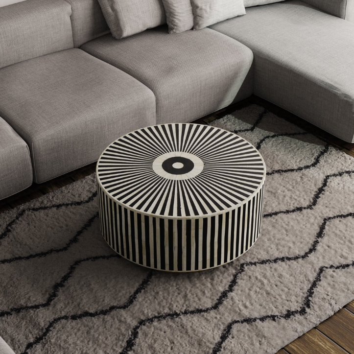 Inlay Round Coffee Table- Makayla