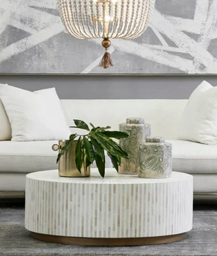 Inlay Round Coffee Table- Makayla