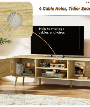 Modern living room furniture rattan console entertainment center TV