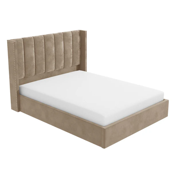 Maddox Vertical Upholstered Wingback Bed