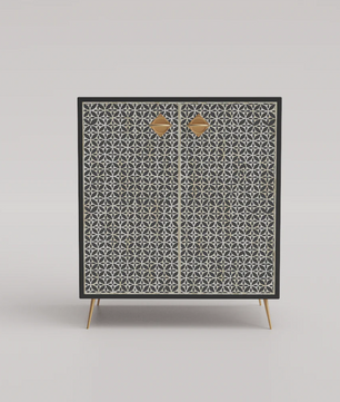 Inlay Storage Cabinet - Geometric Floral
