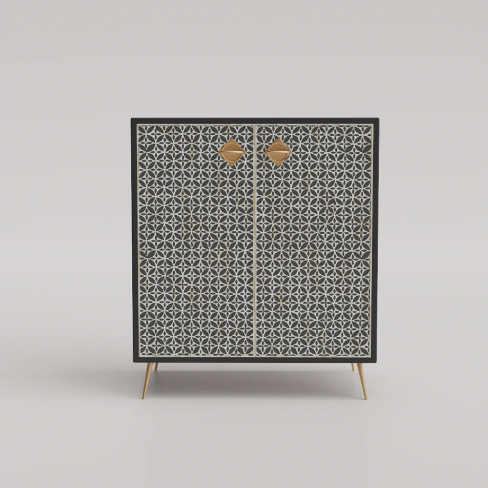 Inlay Storage Cabinet - Geometric Floral