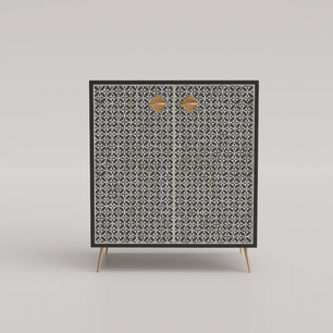 Inlay Storage Cabinet - Geometric Floral