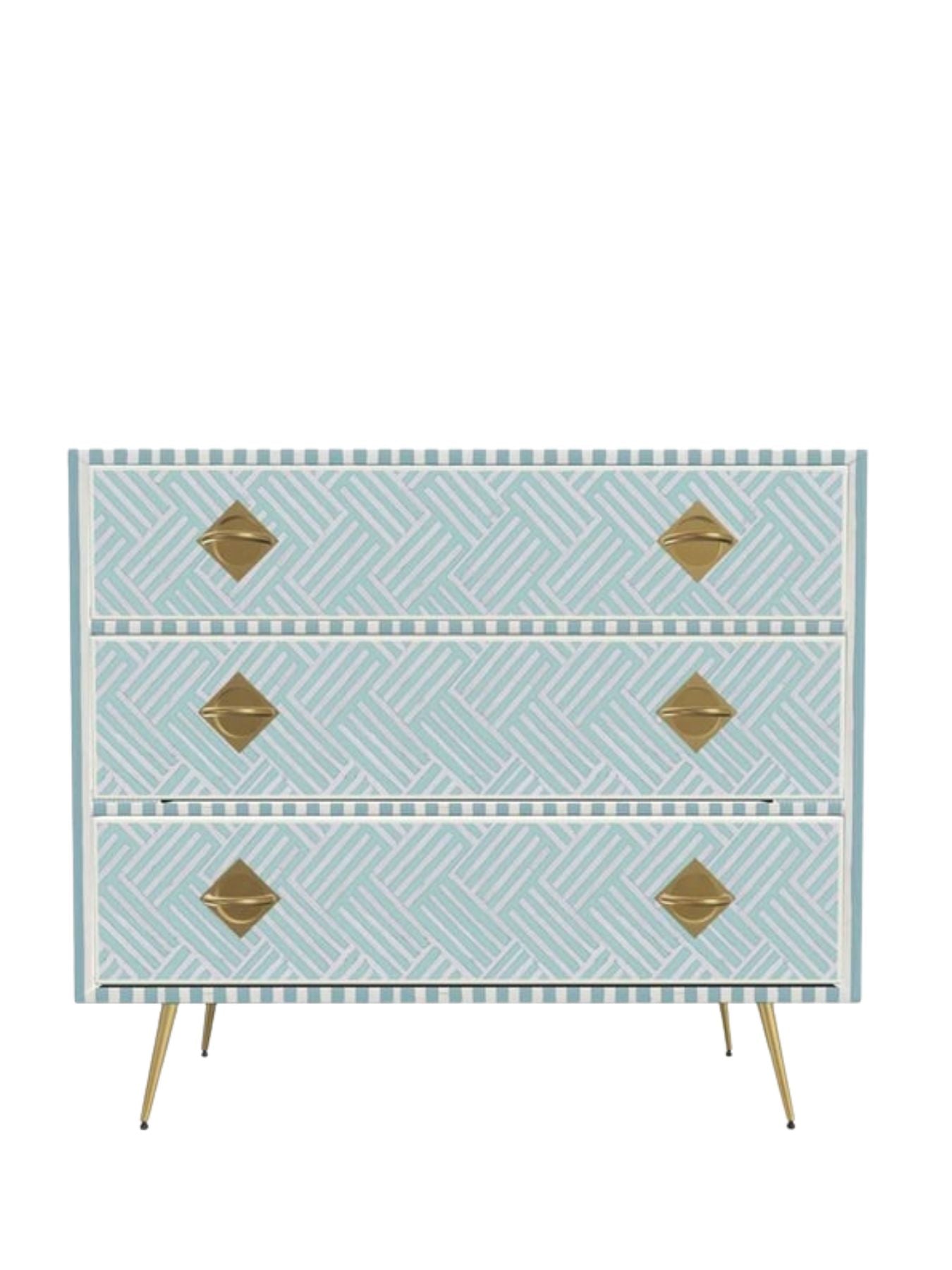 Inlay Chest of Drawers - Chevron