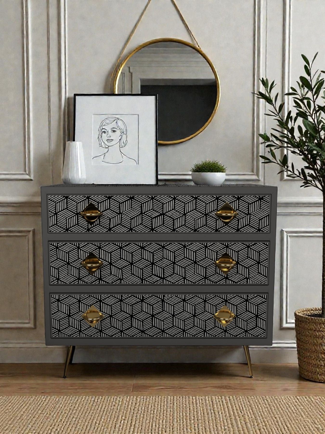 Inlay Chest of Drawers - Geo