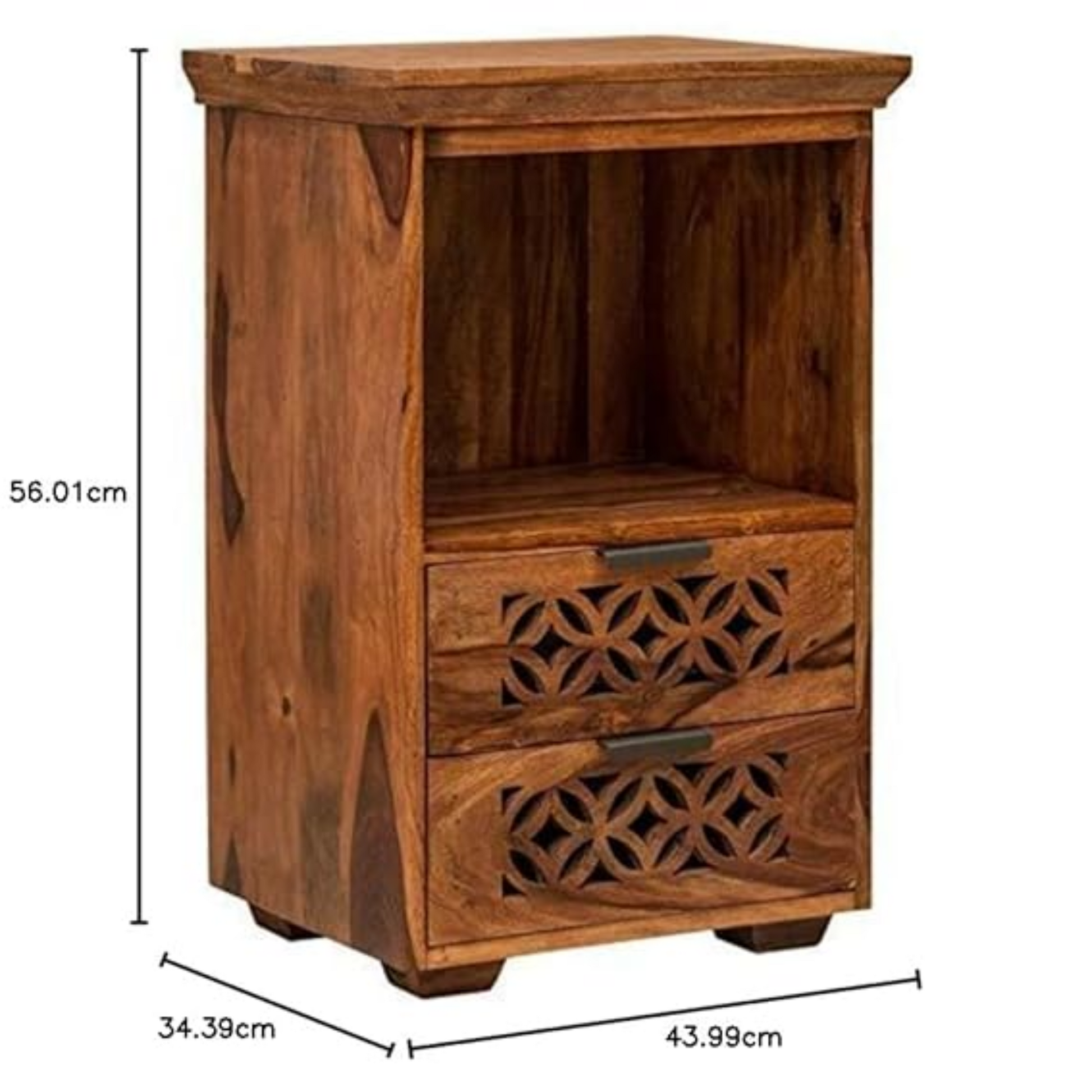 Solid Sheesham Wood Bedside Table