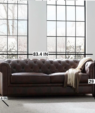Rolled Arm Back Tufted Chesterfield Sofa