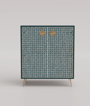 Inlay Storage Cabinet - Geometric Floral