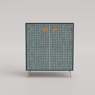Inlay Storage Cabinet - Geometric Floral