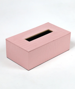 Leather Tissue Box-Pink