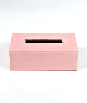 Leather Tissue Box-Pink