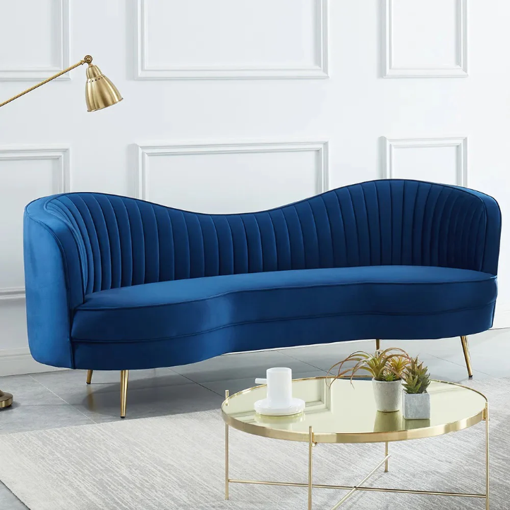 Vermont Upholstered Curved Sofa