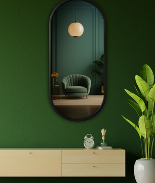 Classic Oblong Mirror- Black