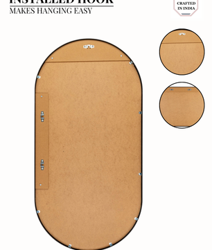 Classic Oblong Mirror- Black