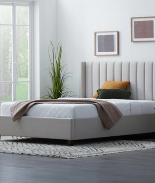 Adele Vertical Upholstered Wingback Bed